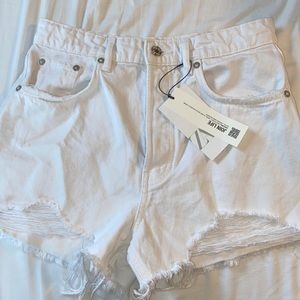Zara High Waisted Denim Shorts Size 6